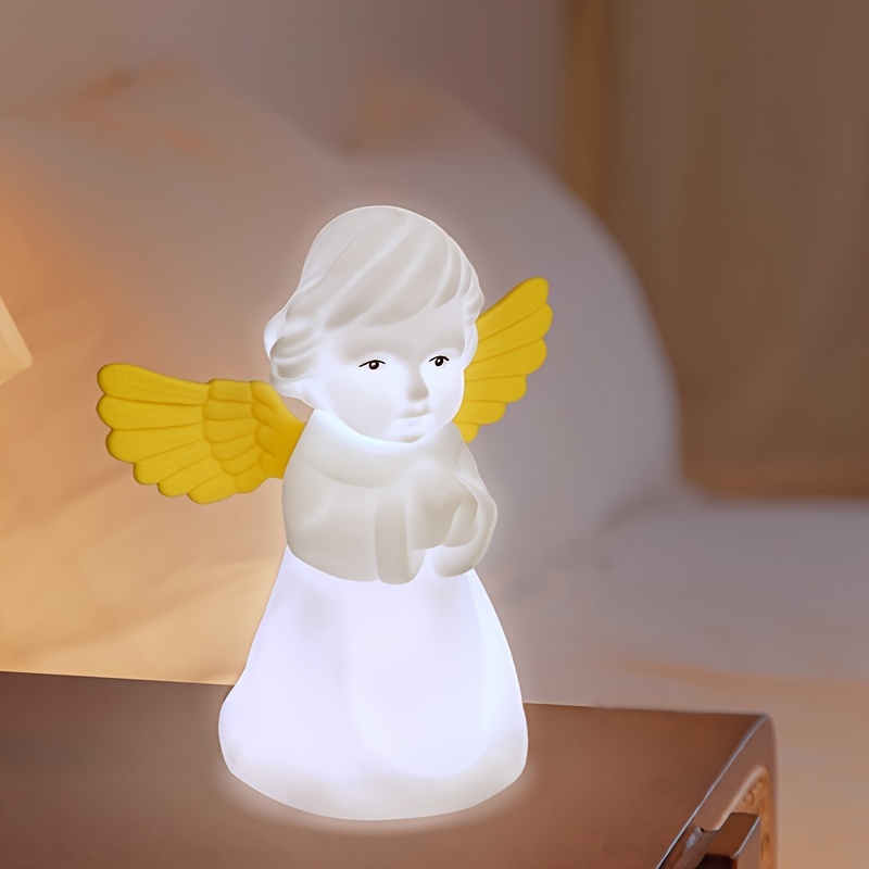 white soft angel night light