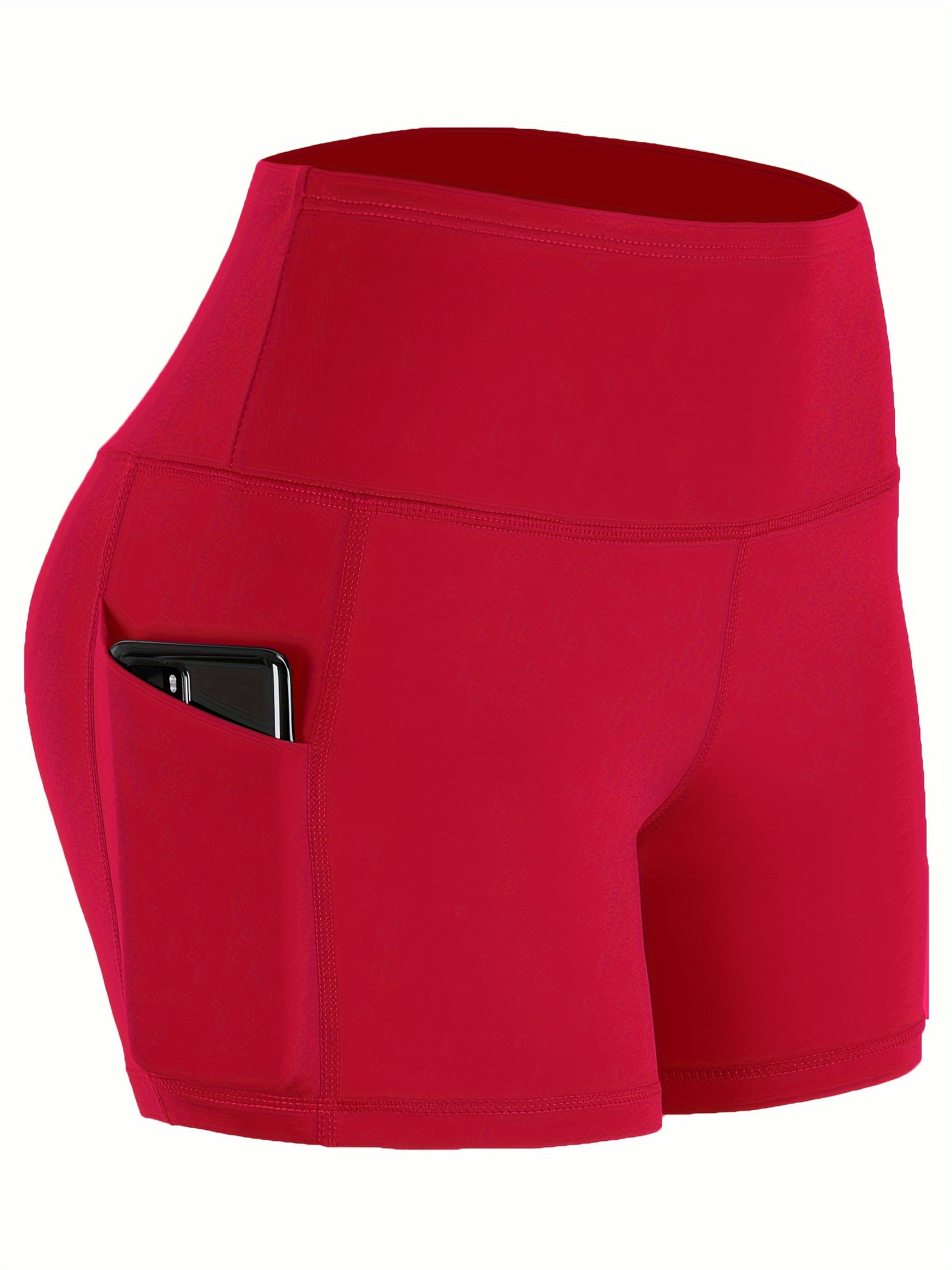 RACELO Yoga Shorts for Women High Waist Tummy Control Workout Running Biker  Hiking Athletic Stretch Exercise Shorts (Red Maple Leaf, 2XL) at   Women's Clothing store
