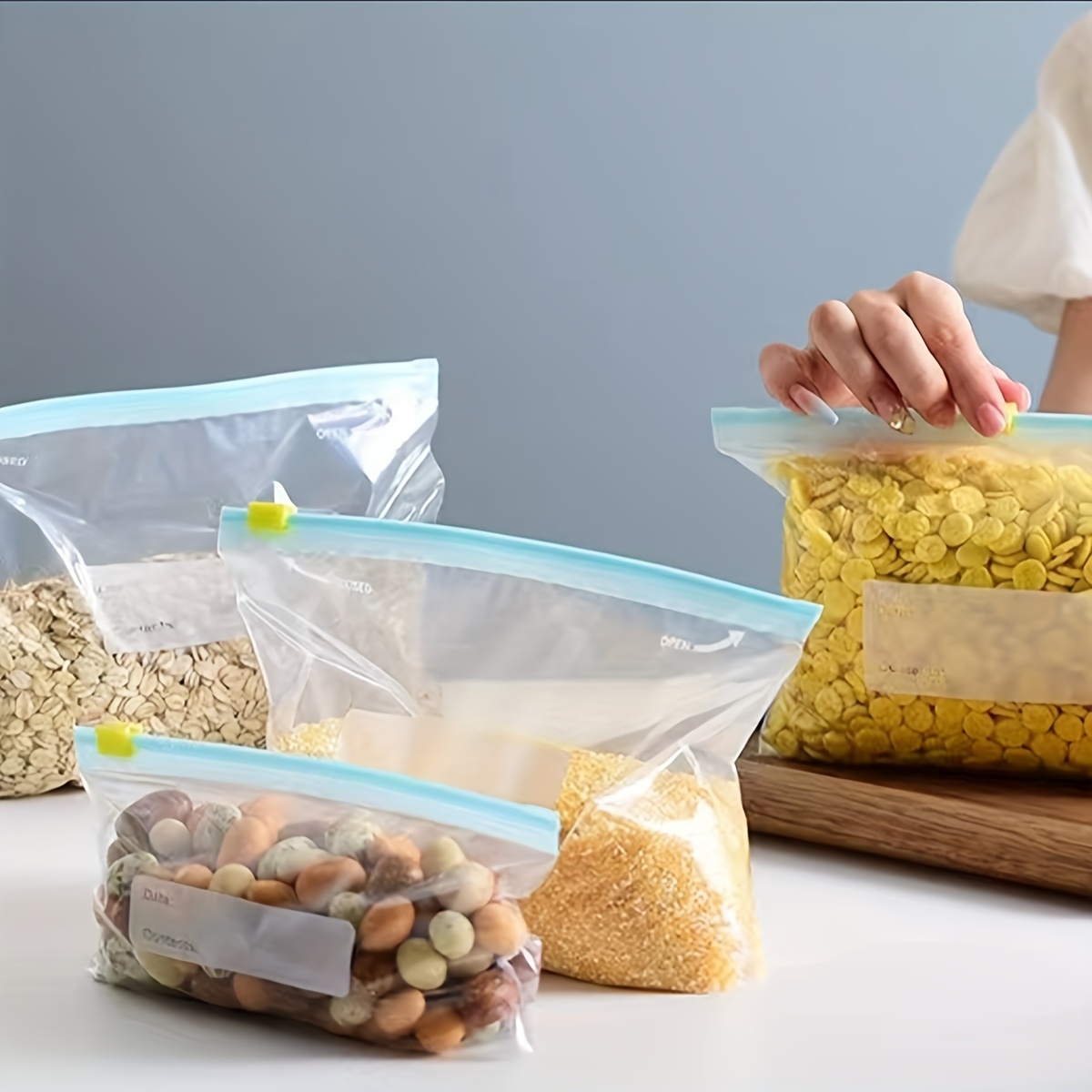 30 Pcs Food Preservation Bag Leakproof Containers Reusable Frozen  Fresh-Keeping Bag Vegetable Snack Sealed Bag Zipper Bags
