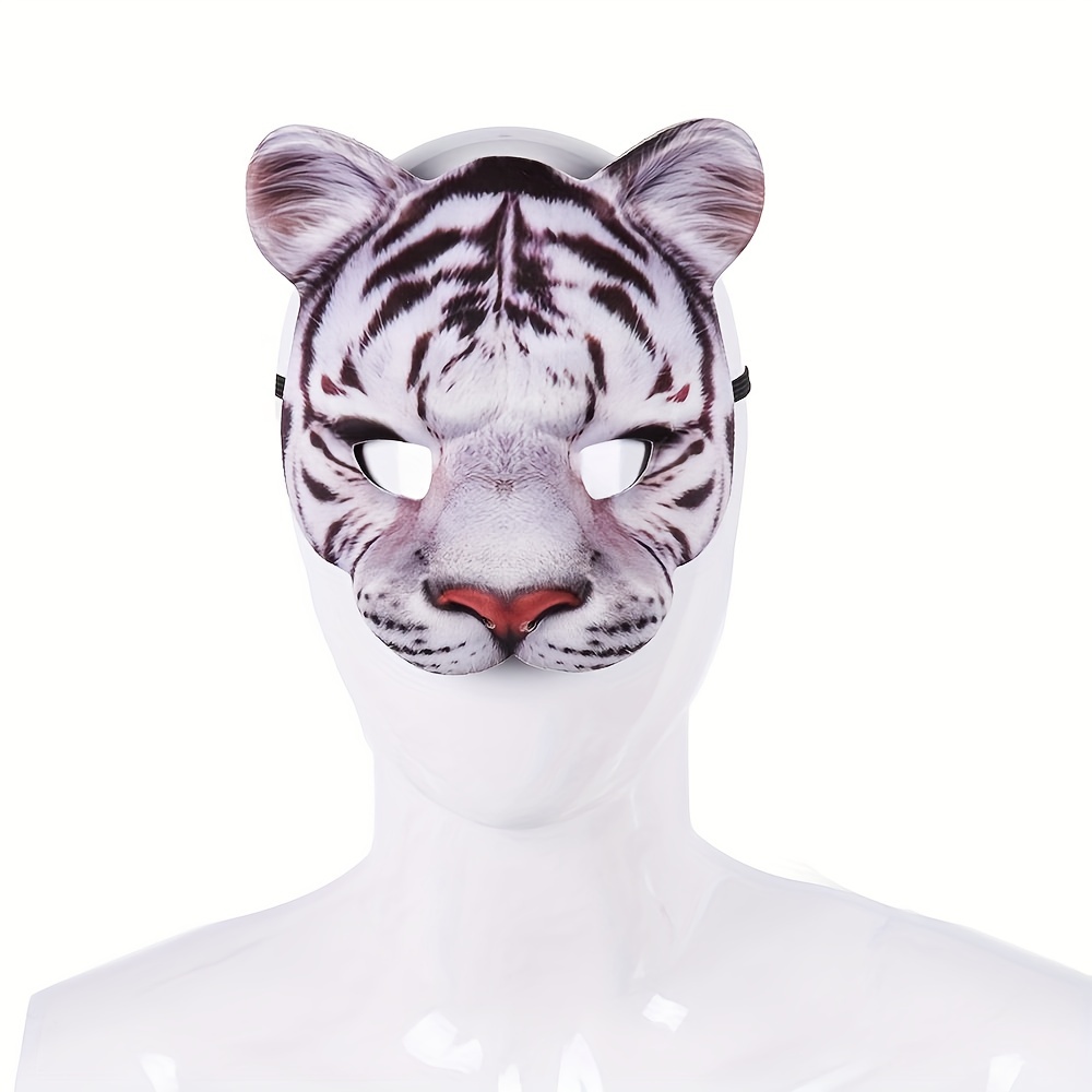 Maschera Di Halloween Da Uomo 1pz Maschera Da Tigre, Puntelli Per Feste In  Maschera Mardi Gras Mezza Faccia Animale