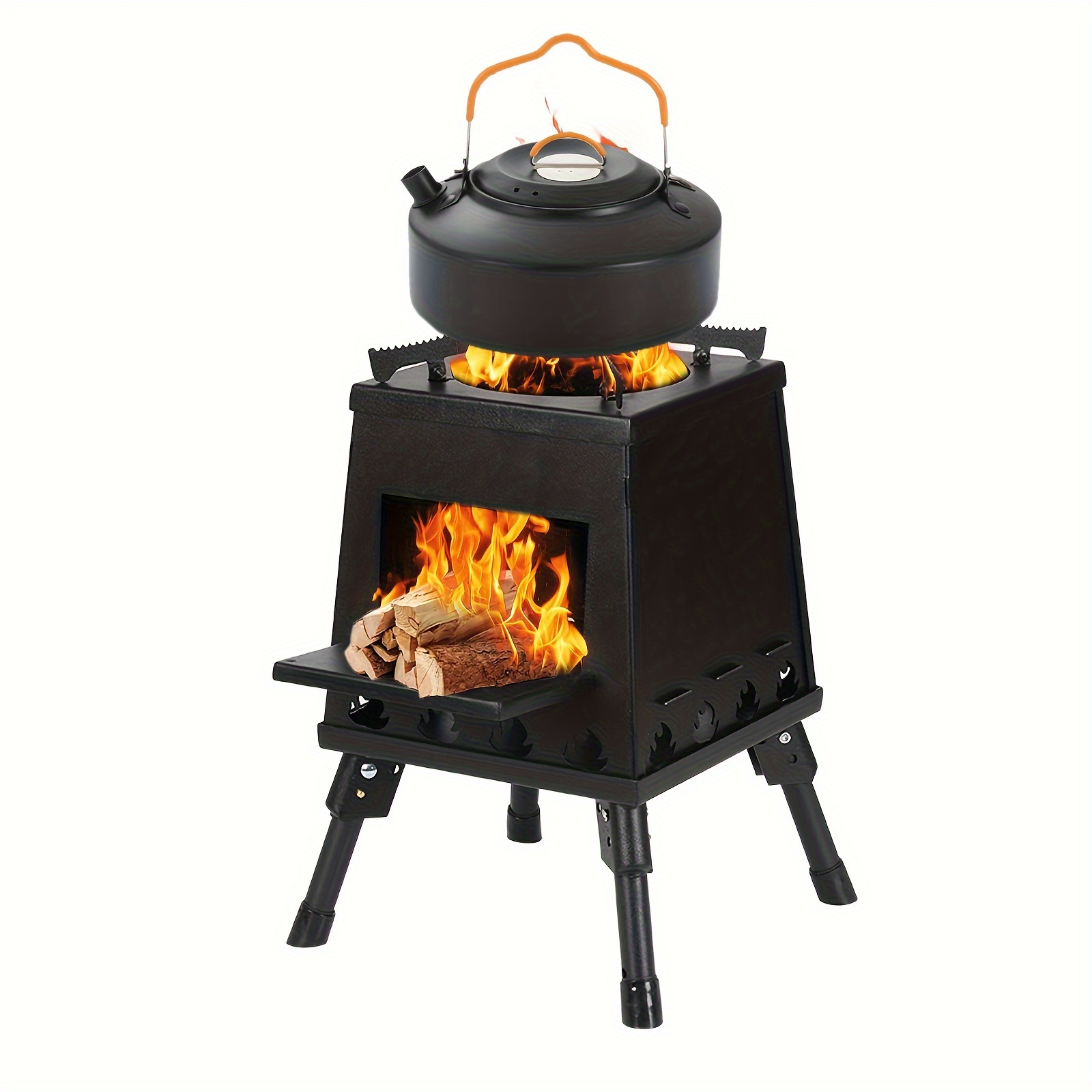 1pc portable folding campfire stove stainless steel outdoor camping and picnic stove details 0
