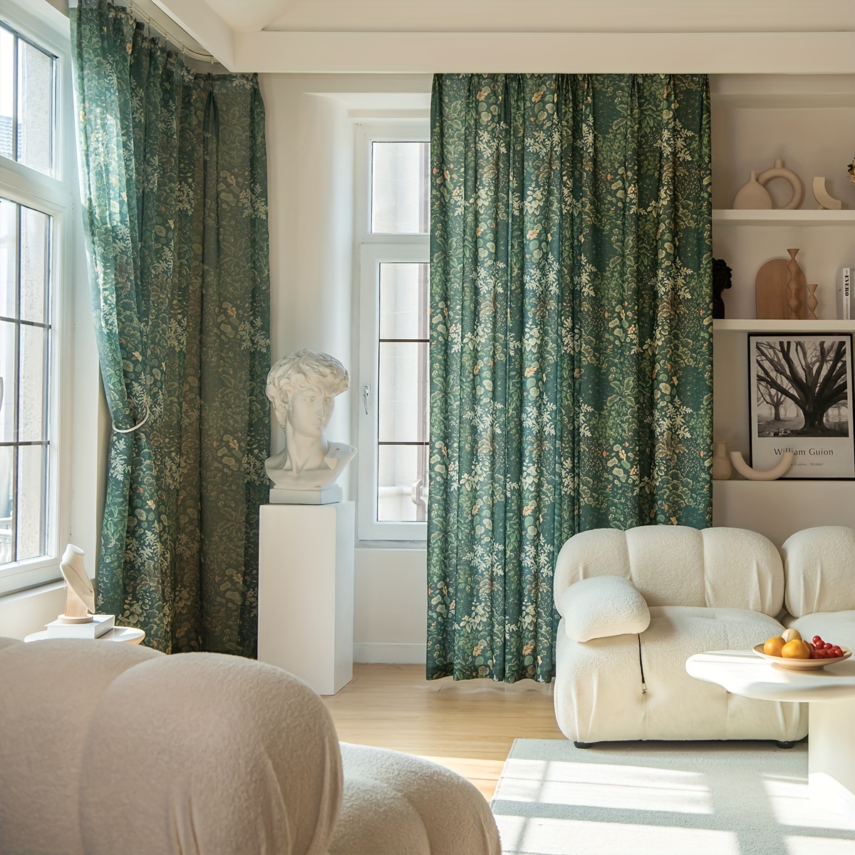 Cortinas verde esmeralda de 108 para sala de estar, cortinas opacas de  terciopelo con bolsillo para barra, para ventana, tratamiento de semi