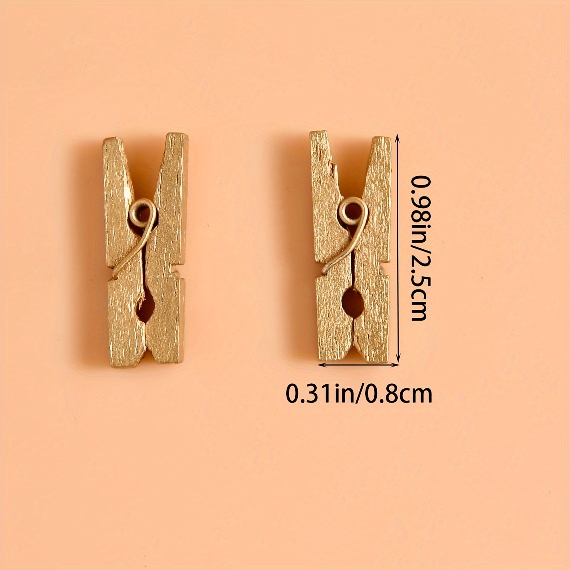 Mini Diy Clothes Pins Photo Wood Clothespins Silvery Golden - Temu