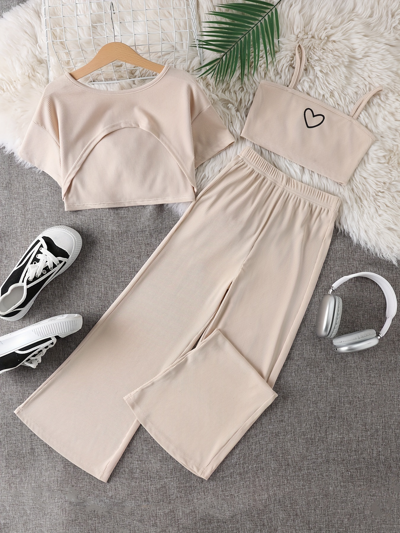 Girls Outfit Sets Crop Top - Temu