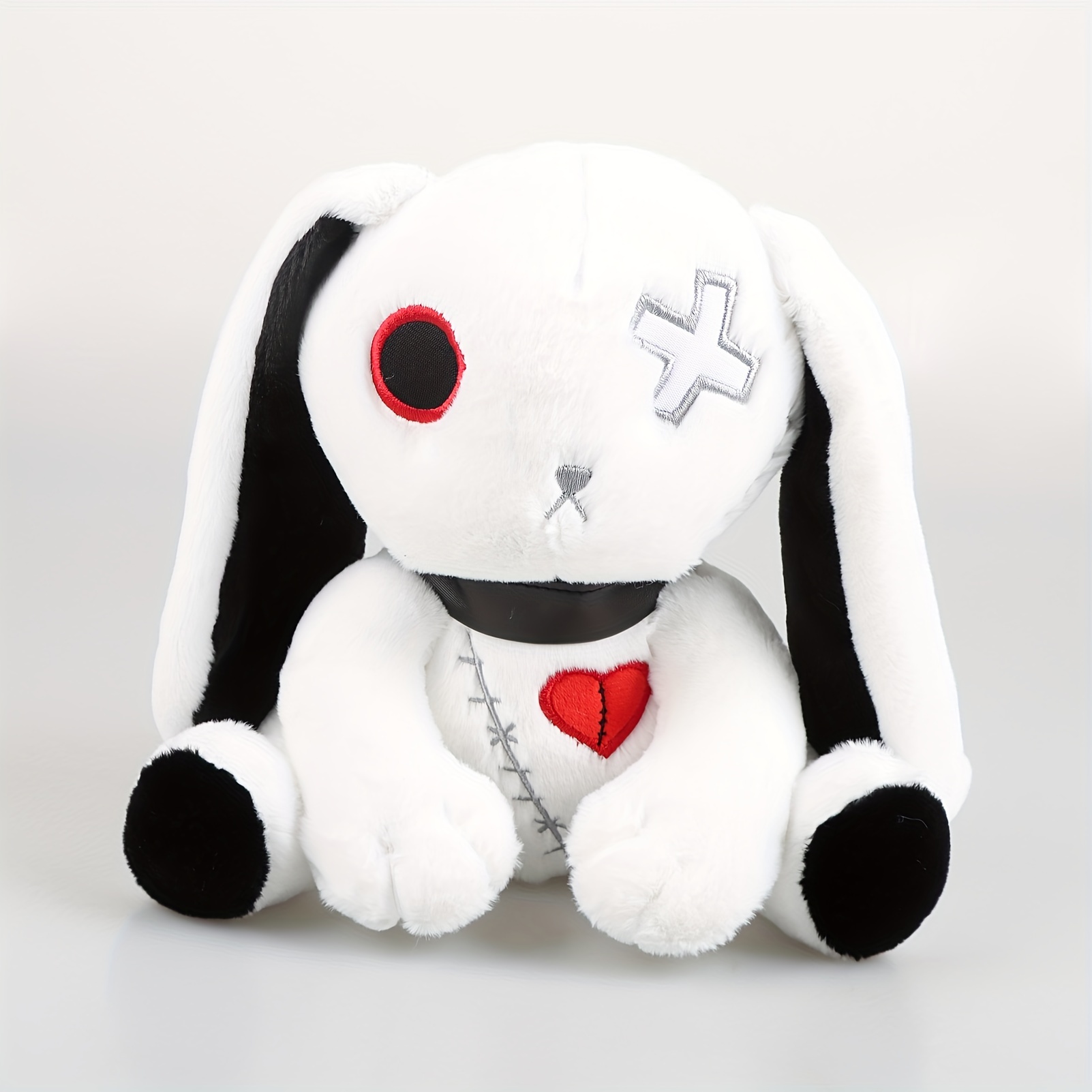 25cm/9.84in Creepy Gothic Bunny Plush, Spooky Bunny Stuffed Animal Cute  Horror Dreadful Bunny Doll for Halloween Decor