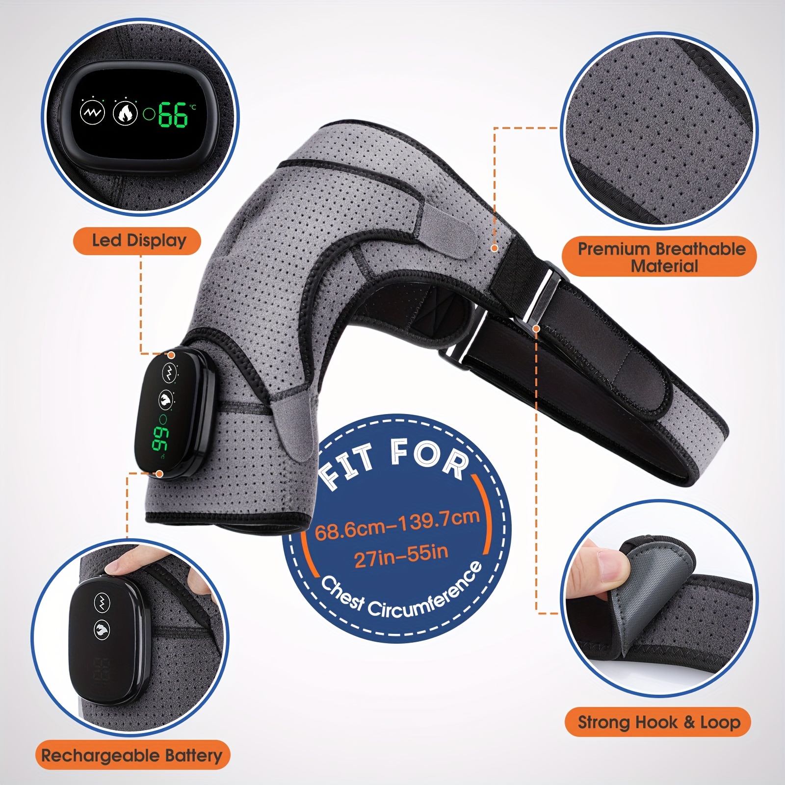 Adjustable Electric Heating Shoulder Massager For Men And - Temu