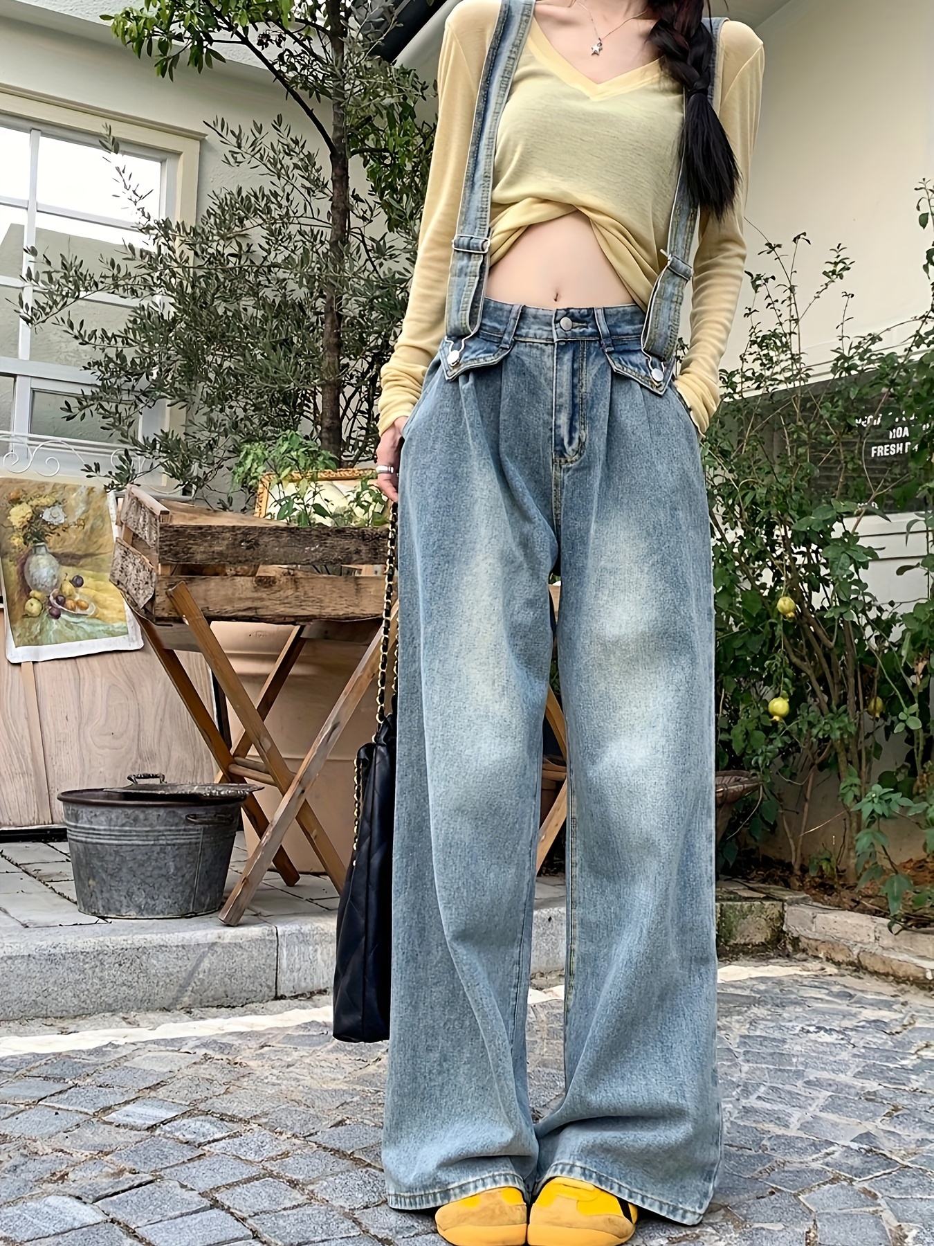 women pants trendy Women's Loose Strappy Personality Jeans Chain High Waist  Fashion Women's on Jeans Womens, Blue, Small : : Clothing, Shoes &  Accessories