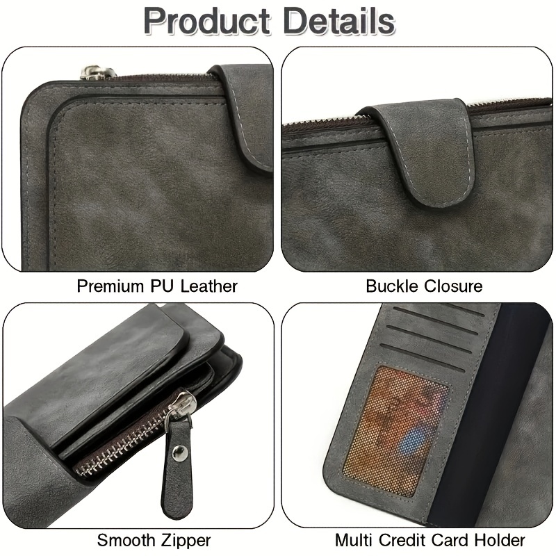 New Women PU Wallet Snap Button Artificial Leather Wallet With