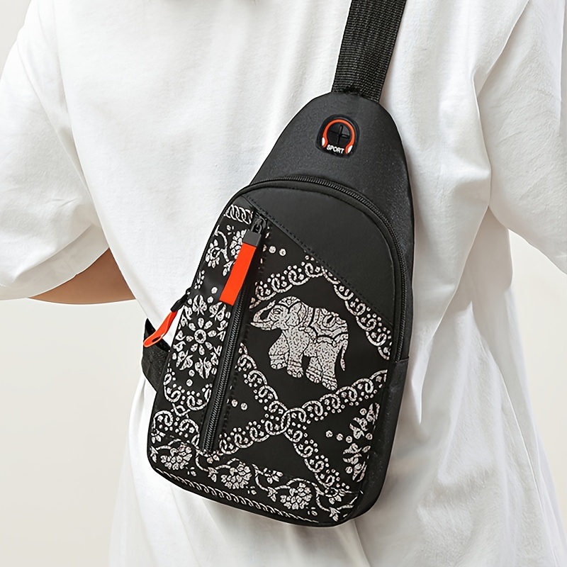 Floral Print Canvas Crossbody Bag image 12