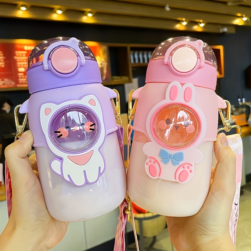 Kawaii Portable Sports Water Bottle Cartoon Plastic - Temu