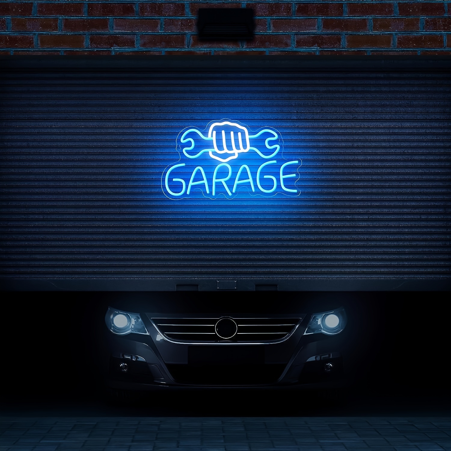 Enseigne lumineuse Garage LED Néon 40x23cm Bleu - Blanc - Discount AutoSport