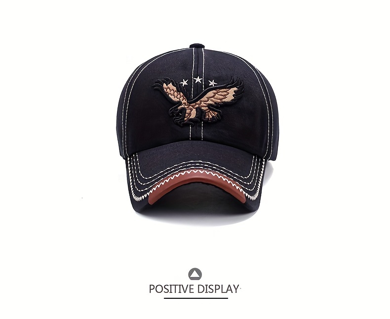 1pc Unisex Sunshade Breathable Baseball Cap With Eagle Embroidery For Outdoor Sport, Ideal choice for Gifts details 5