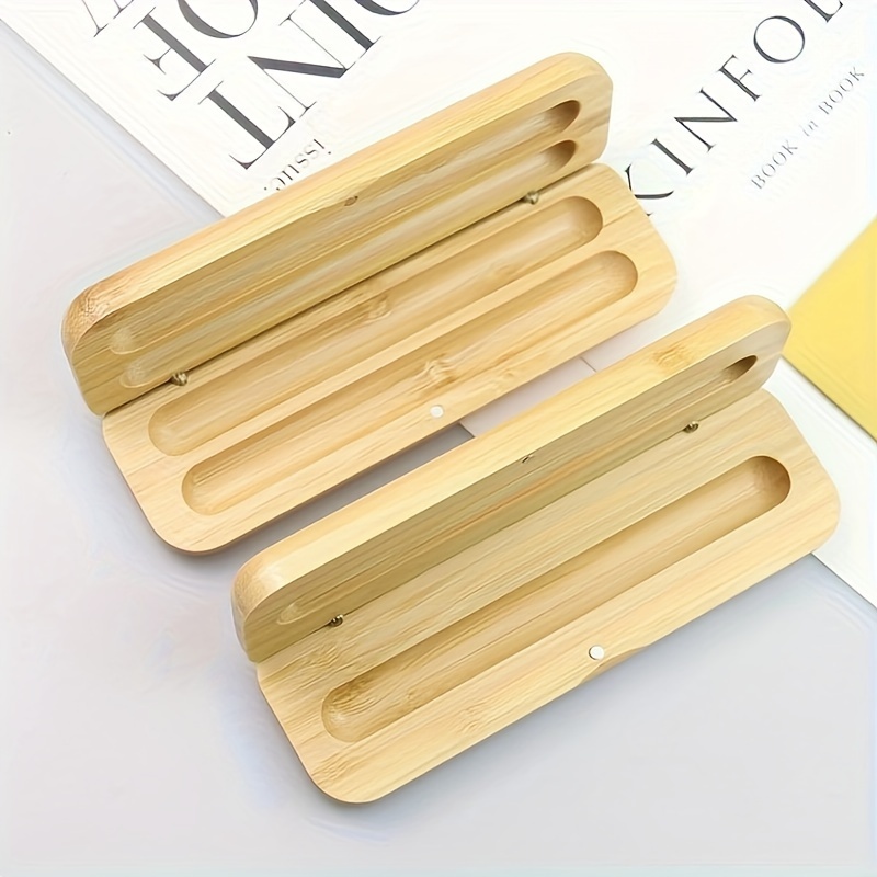 

Bamboo Wood Pencil Case Office Pen Holder Stationary Gifts Ballpoint Gifts For Office Desk Wood Single & Double Pen Case Wooden Pencil Office Supplies Necklace Wooden Box