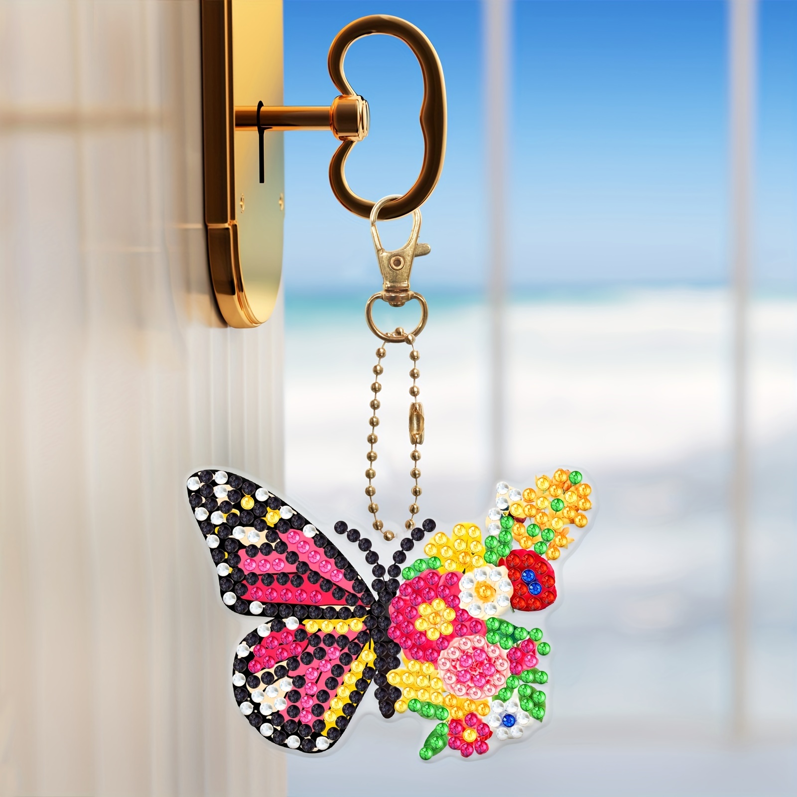  12 Pcs Butterfly Diamond Painting Keychains Summer Diamond Key  Chains Kit DIY Butterflies Diamond Art Keychains for Beginners Kids Adults  DIY Key Ring Pendant Summer Crafts Making (Butterfly Style)