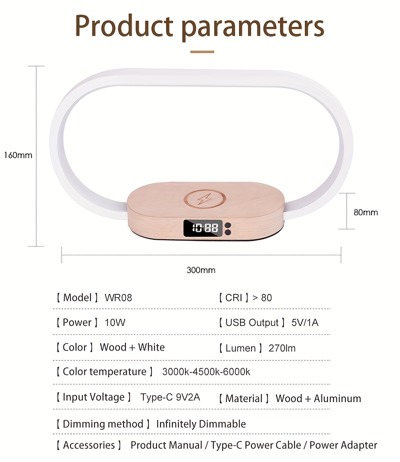 Multifunctional Wireless Charging Station Clock Led Desk Temu