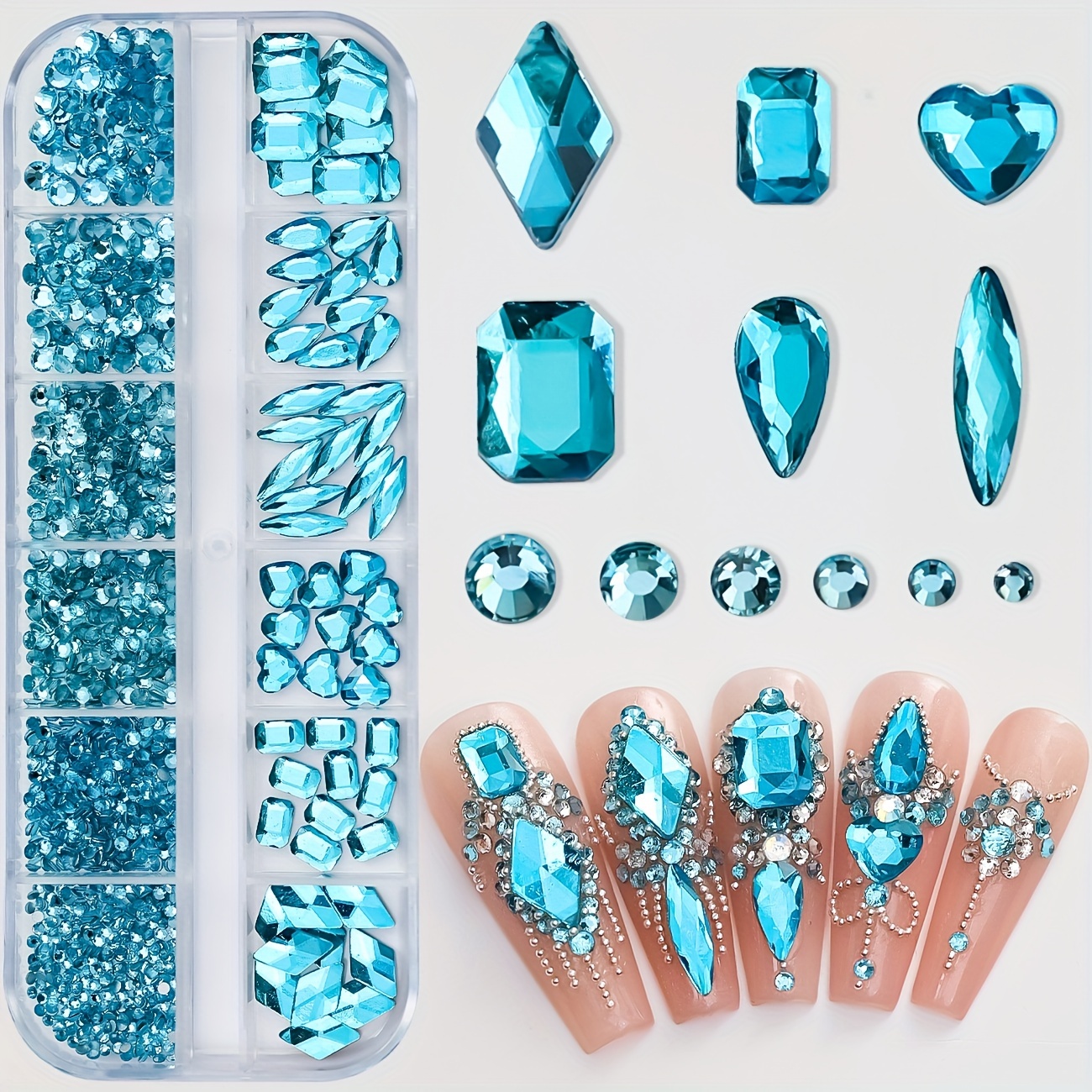 Black Friday Shattered Glass Crystal Rhinestone Nail Art Decoration, 1box  Multi Shapes 3D Gems Iridescent Rhinestones Jewelry for Nail Design DIY