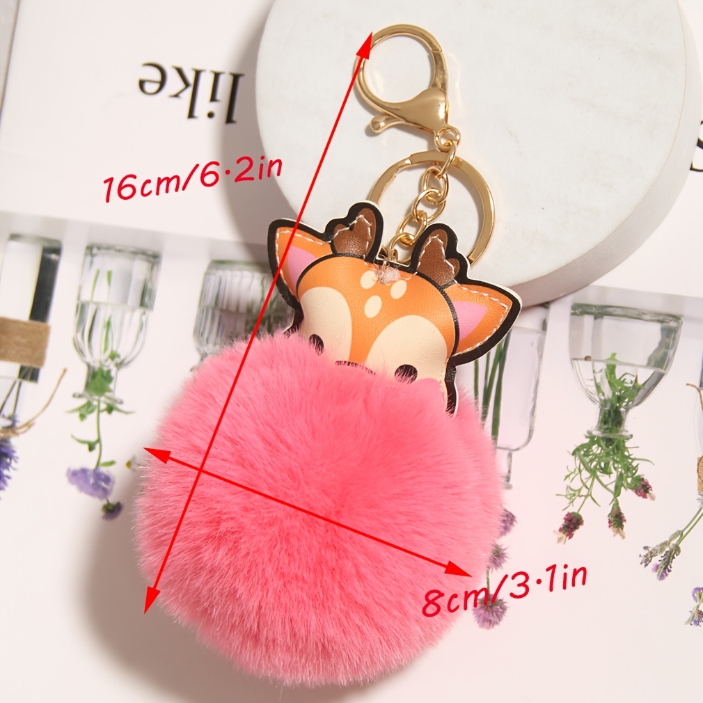 www. - 15 colors 8CM Genuine Rabbit fur ball plush Pom pom key  chain - silver*