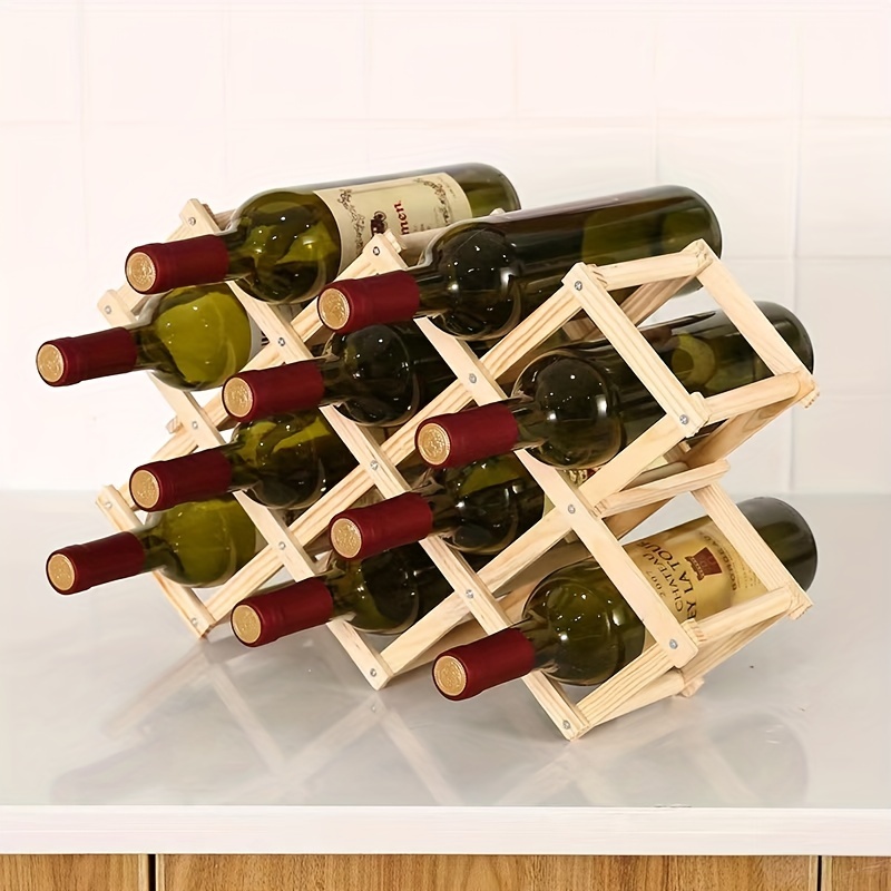 Joli petit casier à vin pour une maison moderne, porte-bouteille de vin en  bois de table contemporain pour bar, table et rangement sur comptoir de  cuisine Cadeau -  France