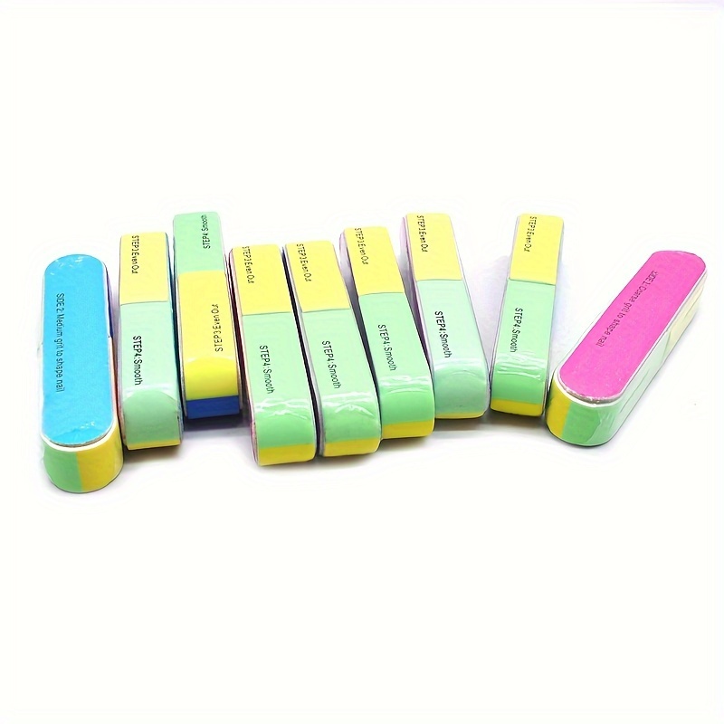 5pcs Neon Nail Polish Sanding Buffer Files, Mini Polisher Blocks