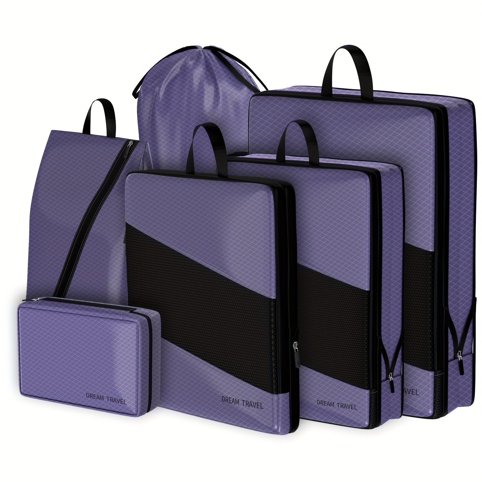 Organizadores de equipaje de viaje, cubos de equipaje – 3 piezas bolsa de  maleta de almacenamiento de cosméticos de compresión con cremallera maletas