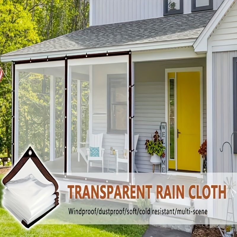 Transparent Tarp Waterproof with Grommets, Clear Tarpaulin Cover, Tarps  Heavy Duty, Multi-Purpose Tarps, for Gardens Terraces Balconies Automobiles
