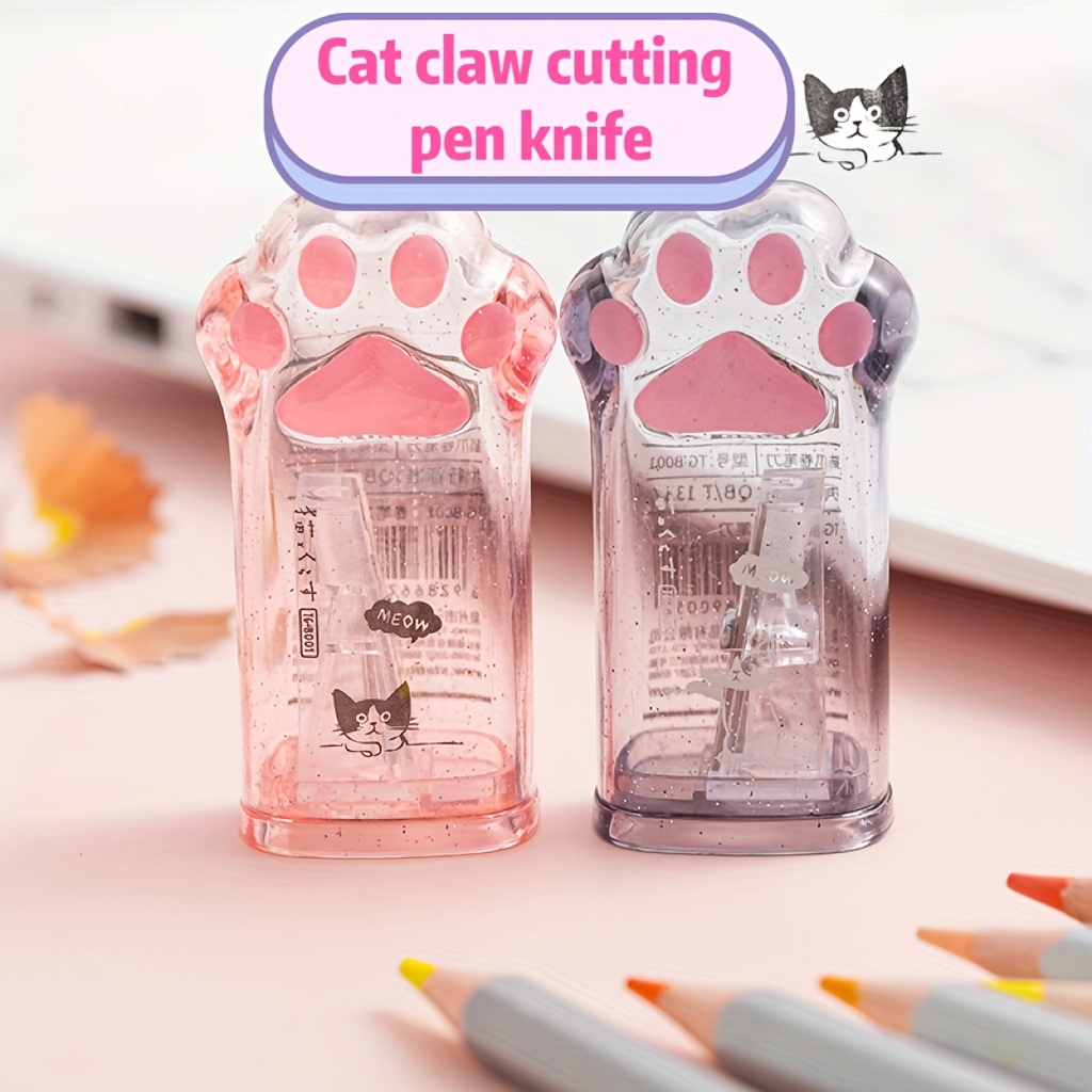 

2pcs, Adorable Cat Claw Pencil Sharpeners - Creative Design Stationery For School Office