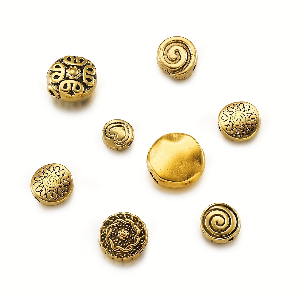 160pcs Golden Beads Assorted Patterns DIY Jewelry Making