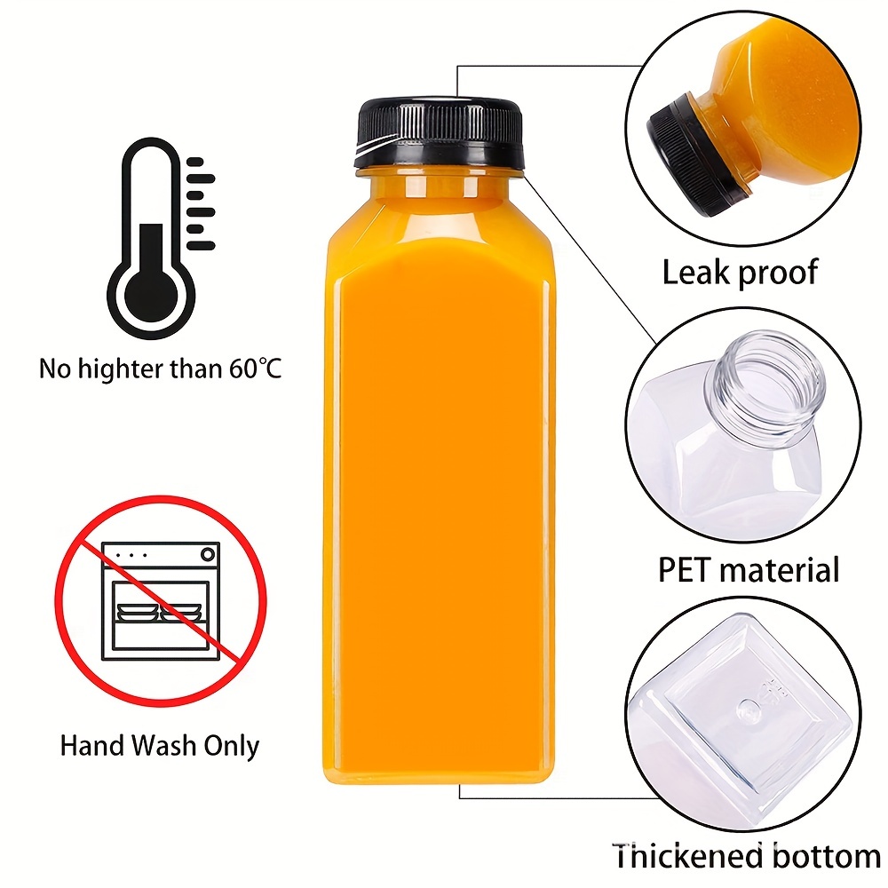 Toma 380ml Flat Water Bottle Thin Water Container Transparent Portable  Travel Bottle Thin Non-Leak Food Grade Quality for Water Juice Beverage  Yellow/Black 