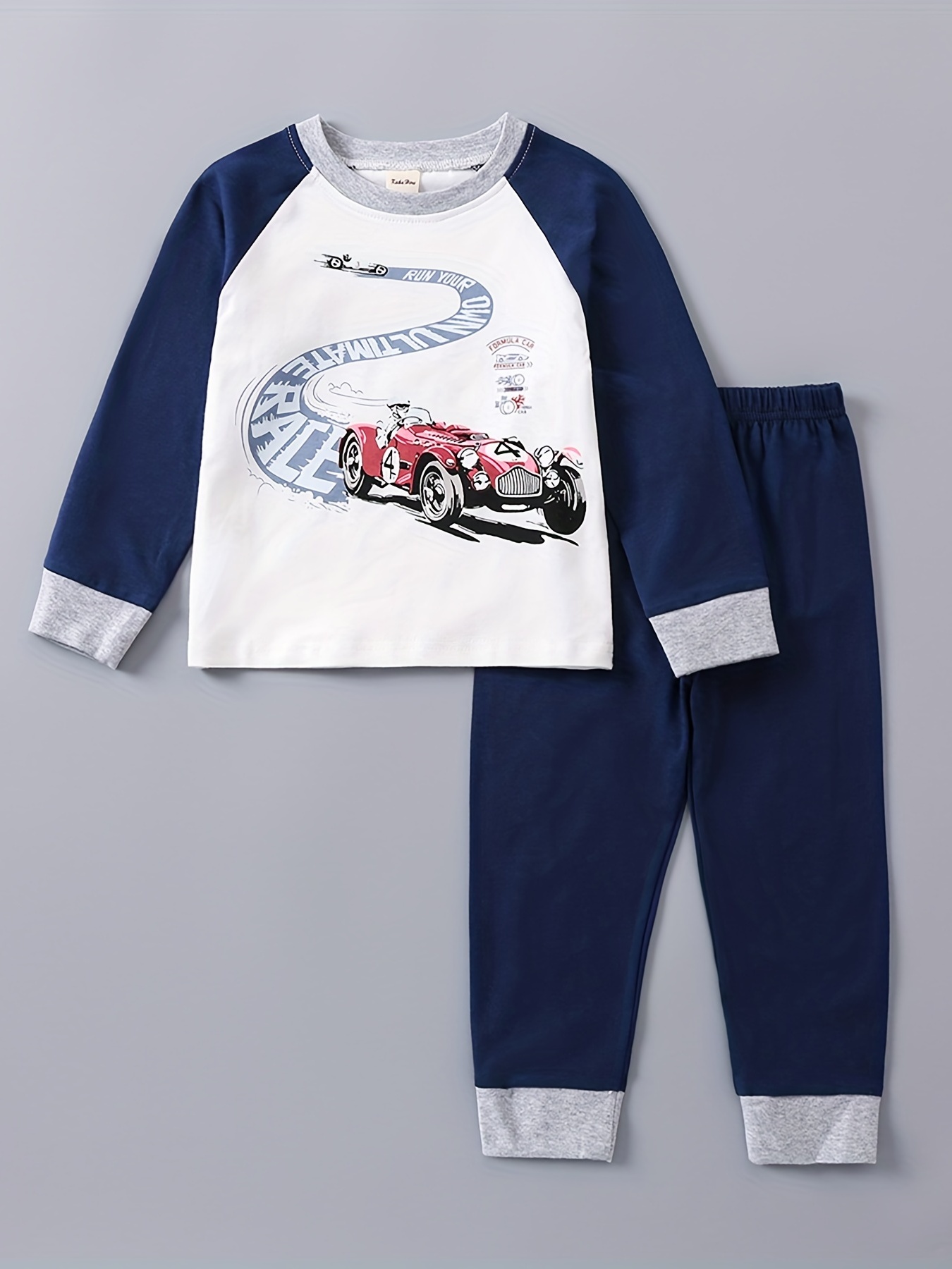 Cars Blue Long Sleeve Toddler Pajamas