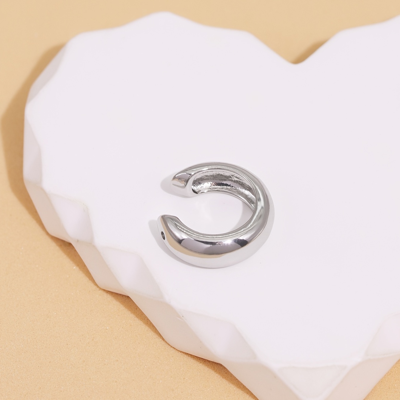 C-Shaped Geometric Ear Clip Earrings