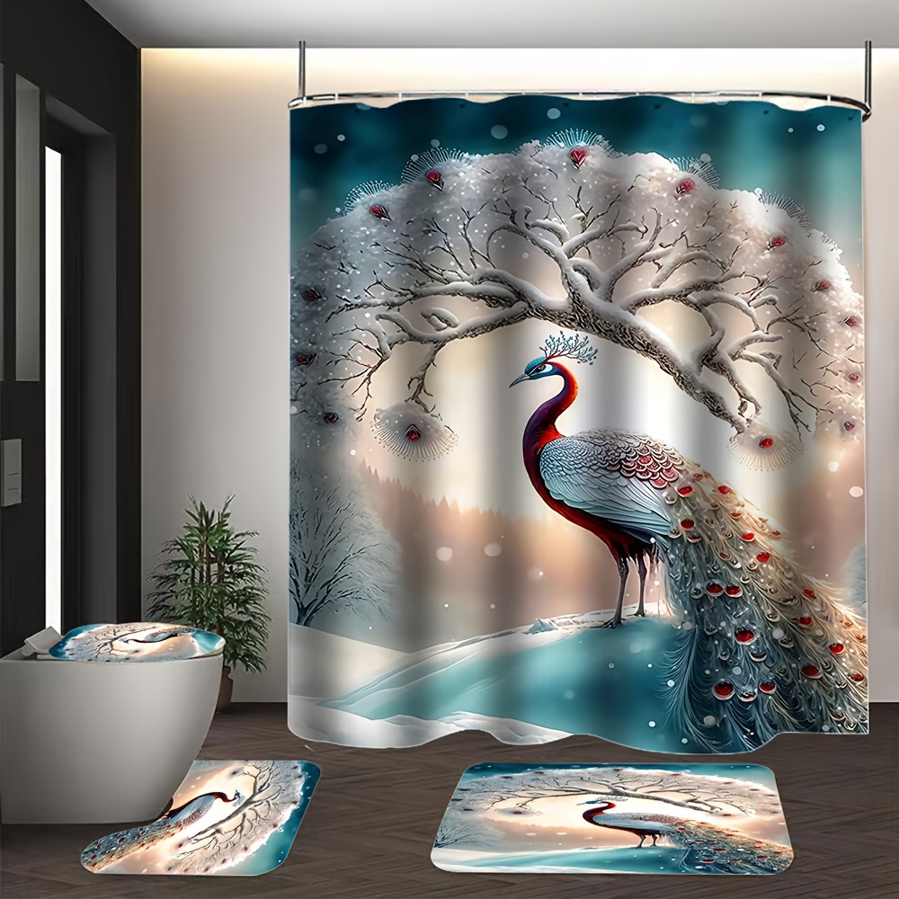 Vogue - Riding A Peacock Shower Curtain 100% Polyester Fabric Waterproof  Shower Curtain With Hooks Bathroom Decor - AliExpress