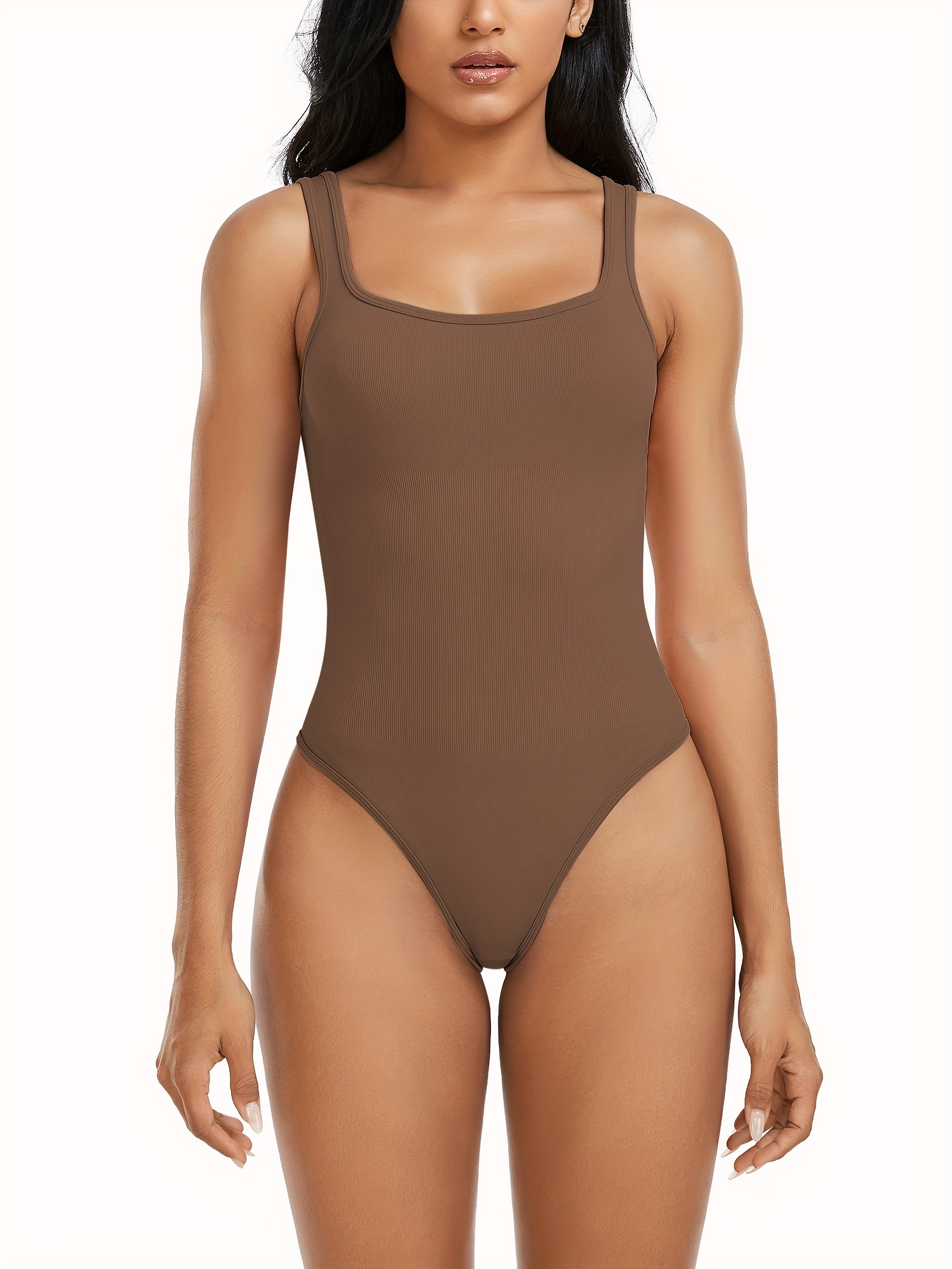 OLIOMES Women Shapewear Tummy Control Bodysuit Seamless Butt Lifter Full Body  Shaper Sleeveless Top V-Neck Camisole Jumpsuit - ShopStyle