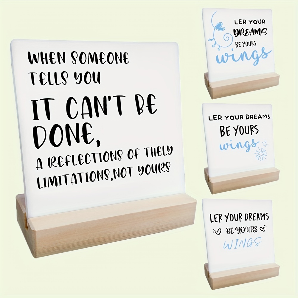 Office Desk Accessories For Women, Double Sided Printed Wooden Decoration,  Inspirational Quotes Decor, Home Office Desk Decor, Motivational School  Classroom Decoration, Positive Gifts For Women Men Coworkers Student - Temu  Ireland