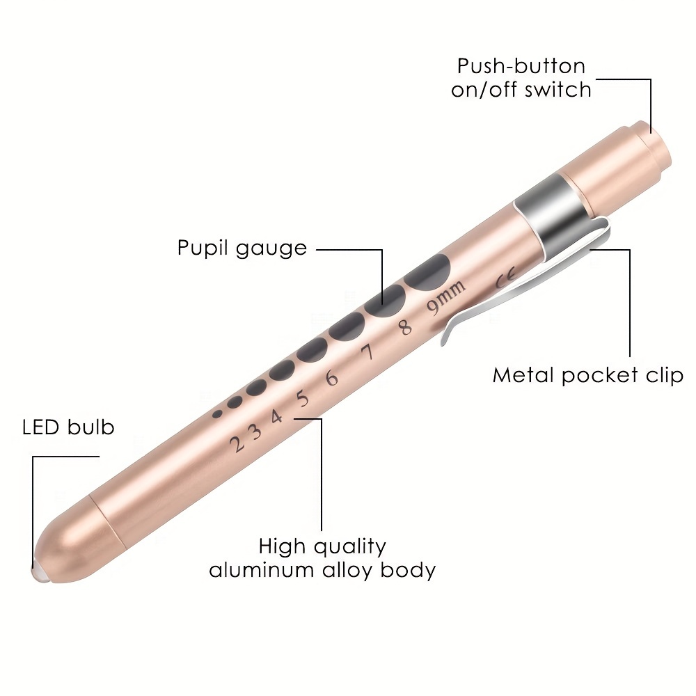 Linterna Médica Reutilizable Led Medidor Pupila Clip - Temu