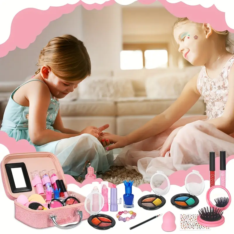 Kit Maquillage Enfants Filles Lavable Véritable Ensemble - Temu