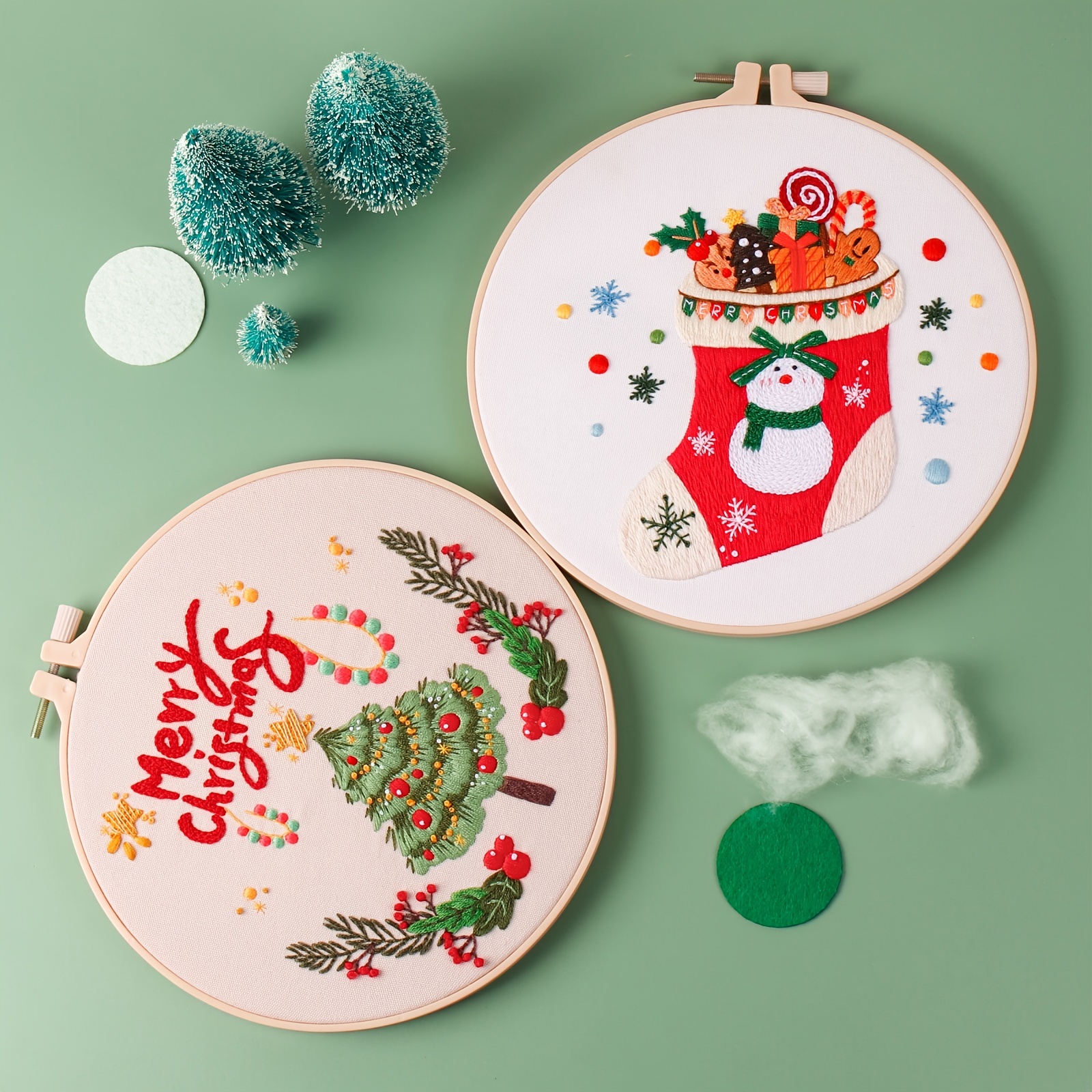 Merry Christmas Embroidery Kit - 390191999