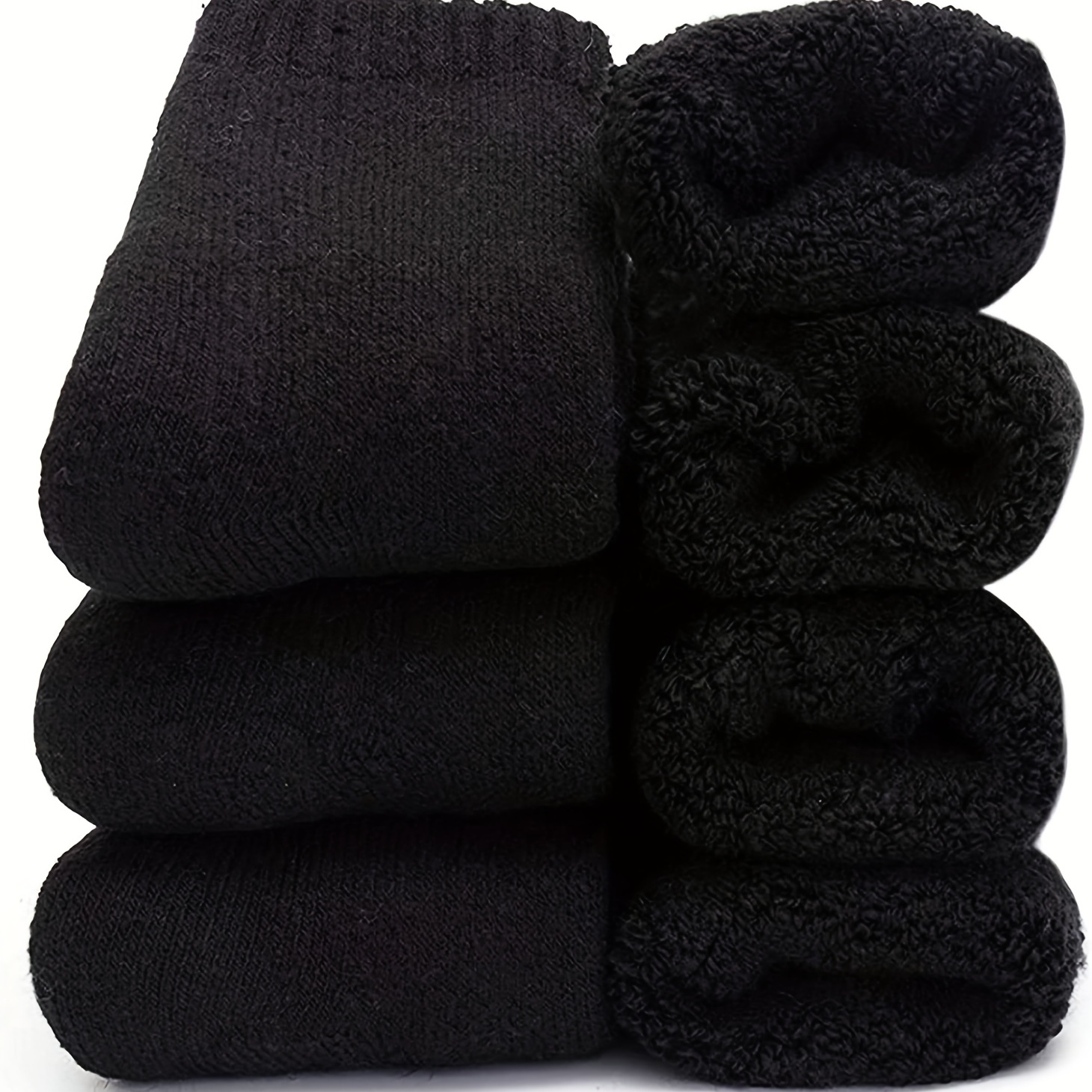 3 Pairs Thick Thermal Wool Socks, Men's Comfy Fluffy Warm Winter Outdoor  Wearing