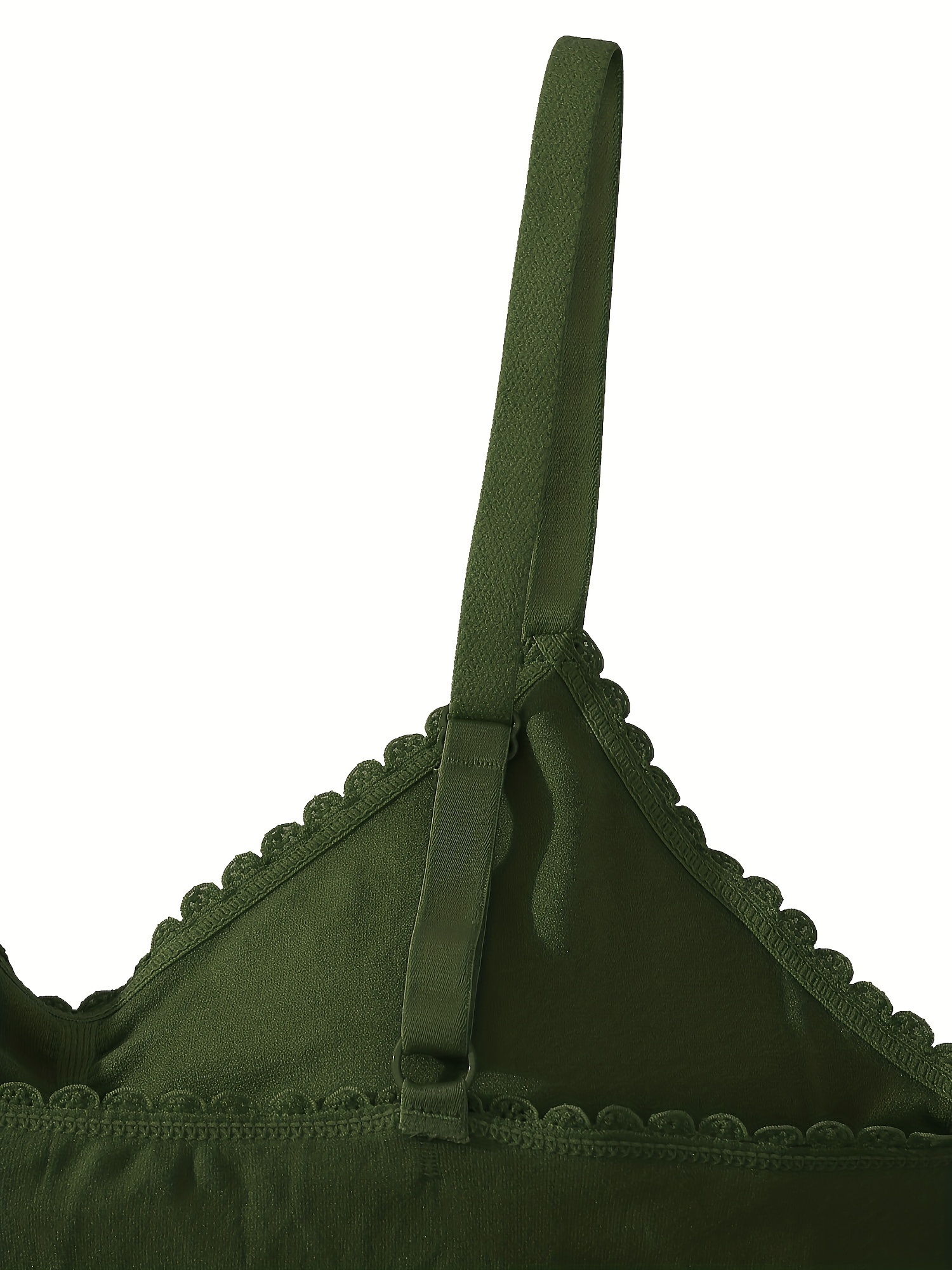 njshnmn Bras For Women Plus Size Wireless Padded Bra with Adjustable Straps  for Women Girls, Green, L 