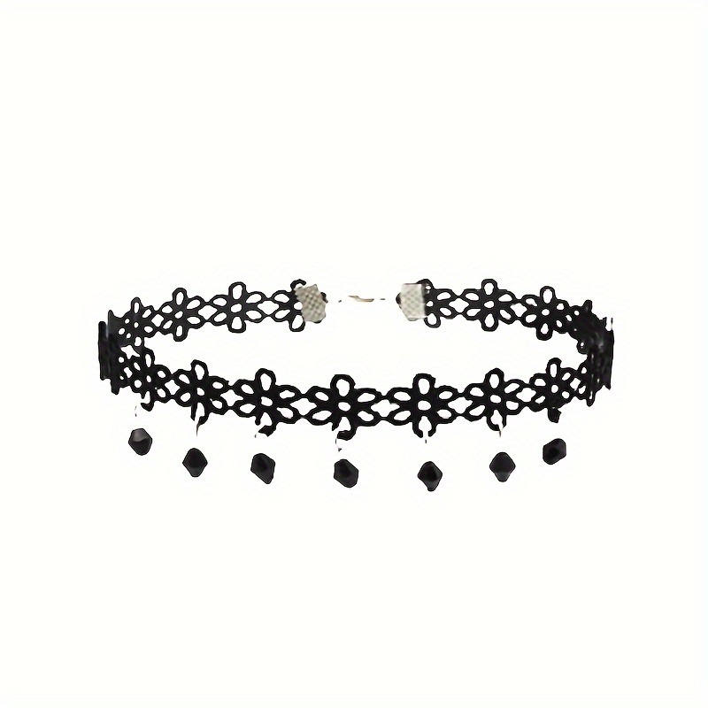 1pc Black or White Multilayer Choker Necklaces, Exaggerated Christmas, Halloween, Birthday Gifts for Teen Girls for Party Decor,Temu