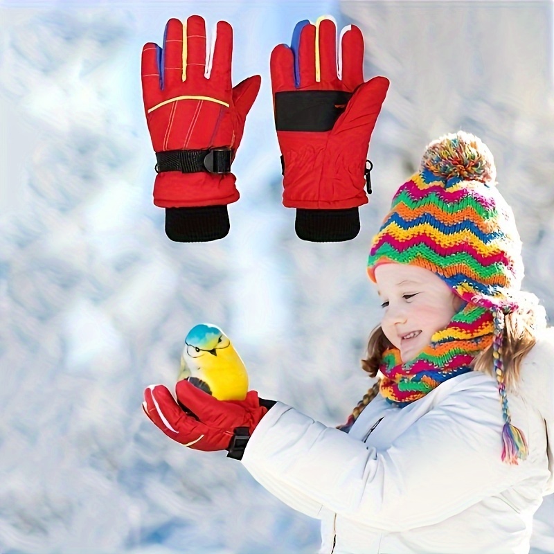 1 Paio Guanti Sci Bambini Impermeabili E Caldi L'inverno - Temu Italy