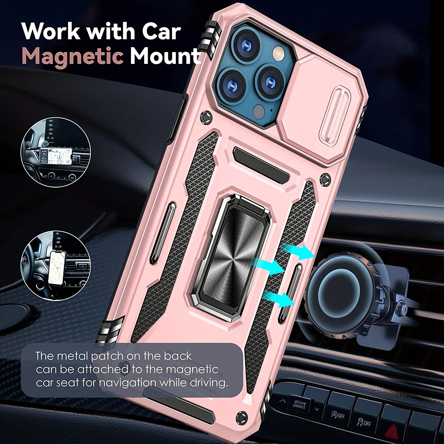 for iPhone 12 Pro Case, iPhone 12 Pro Case 6.1 Inch Slide Camera