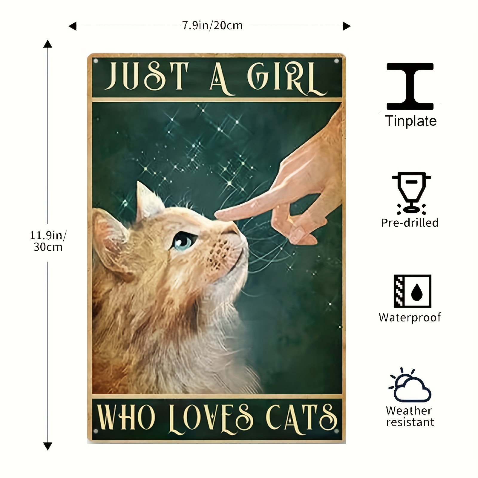 Vintage Tin Sign, "cat Themed Cat Lovers", Vintage Metal Tin Sign