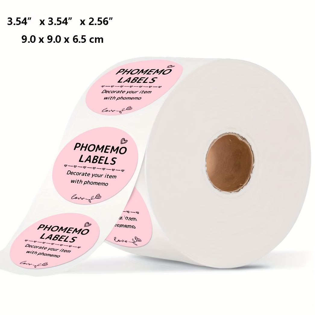 Étiquettes autocollantes thermiques Pink Circle de 1 po