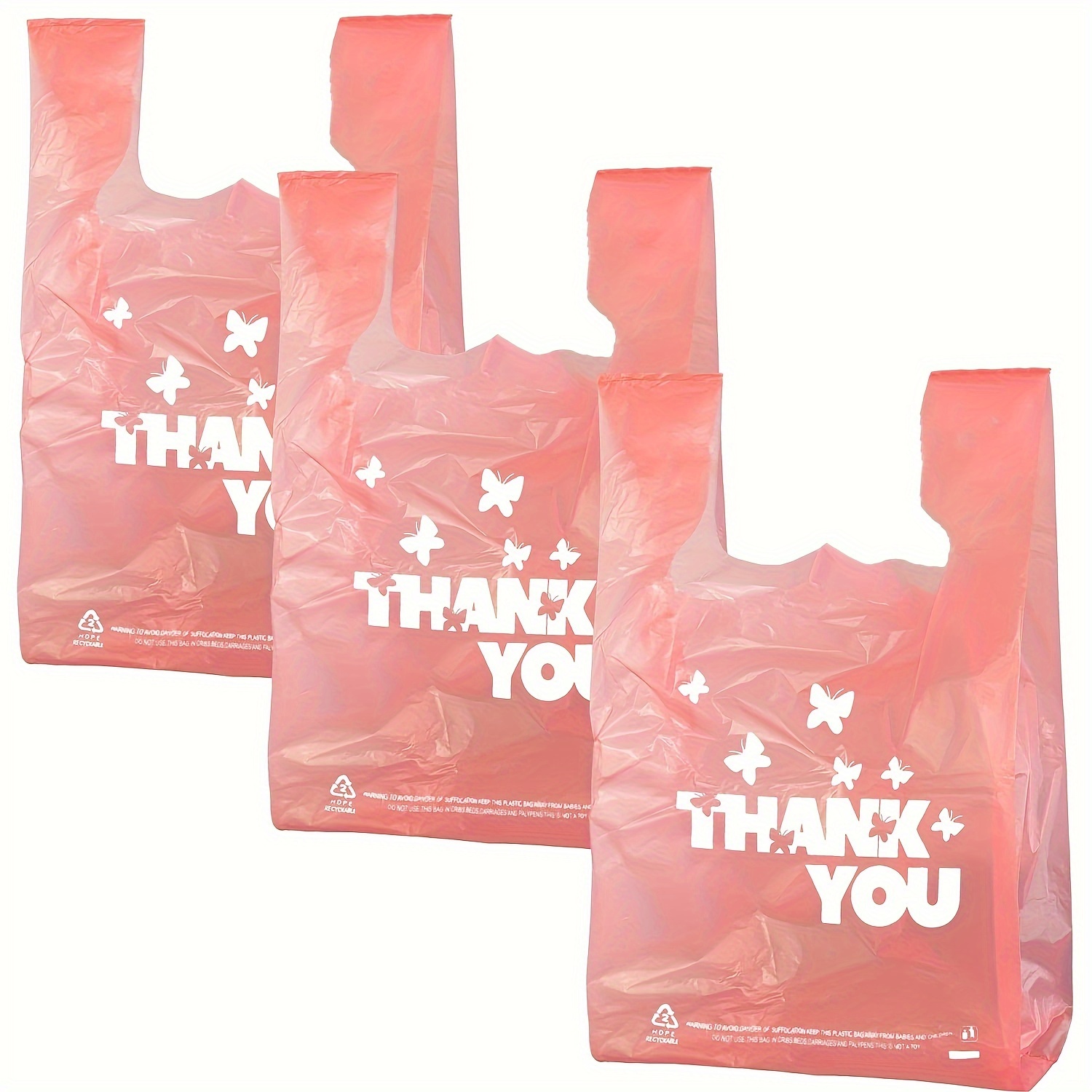 100 bolsas de agradecimiento para pequeñas empresas, bolsas de compras a  granel para pequeñas empresas de 12 x 14 pulgadas, bolsas de plástico de