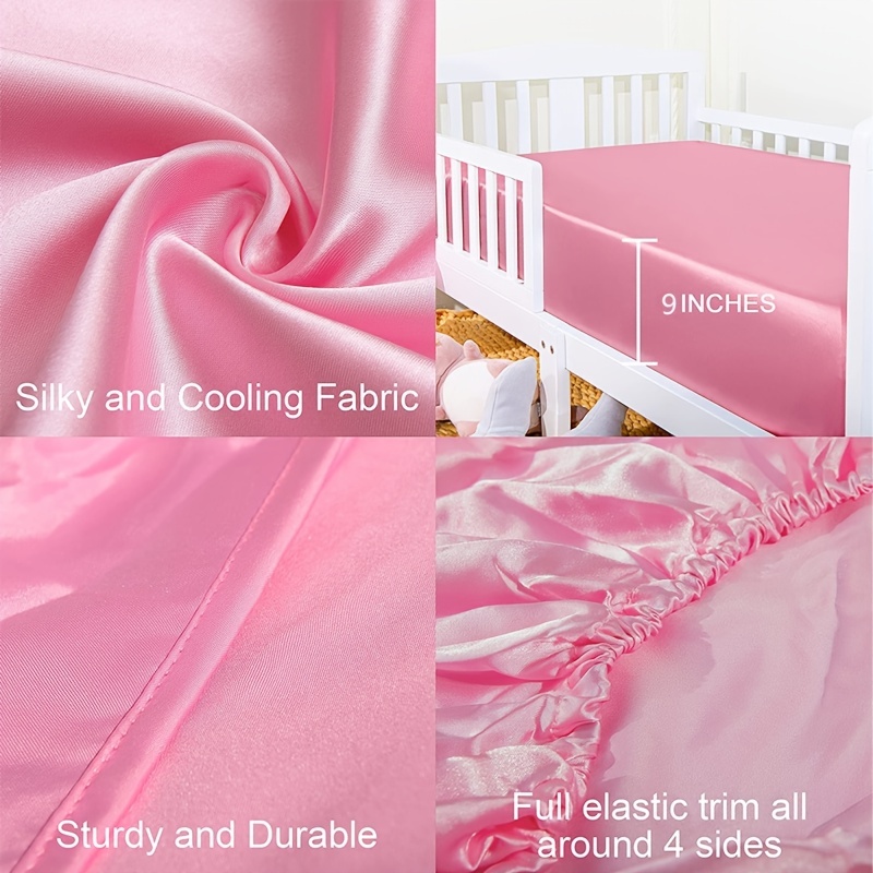 Pro Satin Crib Sheets for Baby, Soft Fit Crib Sheets