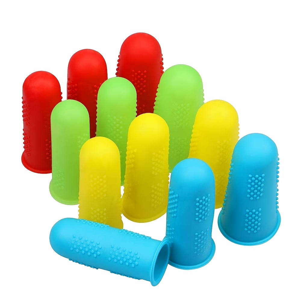 3PCS Rubber Finger Protectors Covers Caps Silicone Finger Tip Protectors  Sewing Thimble for Sewing Embroidery Needlework Crafts