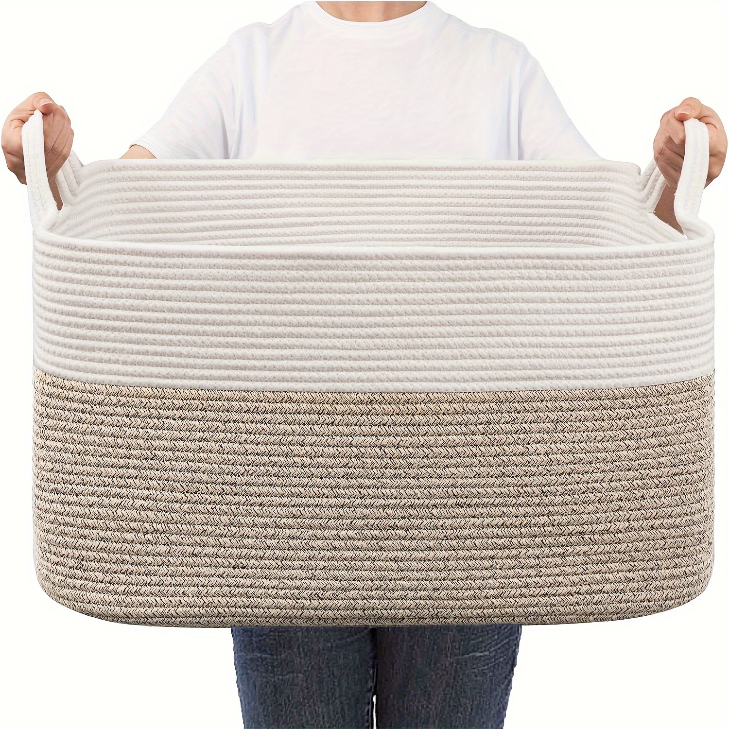 Large Laundry Basket Blanket Basket Living Room Storage - Temu
