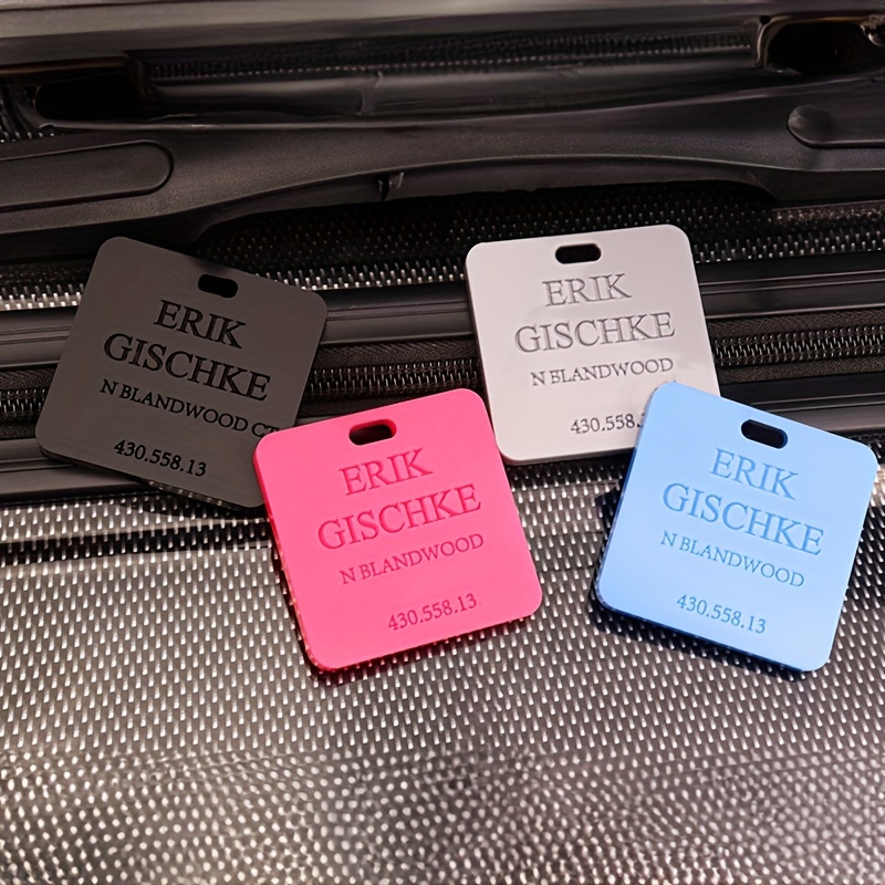 Bright Fluorescent Acrylic Luggage Tags Customized Square - Temu