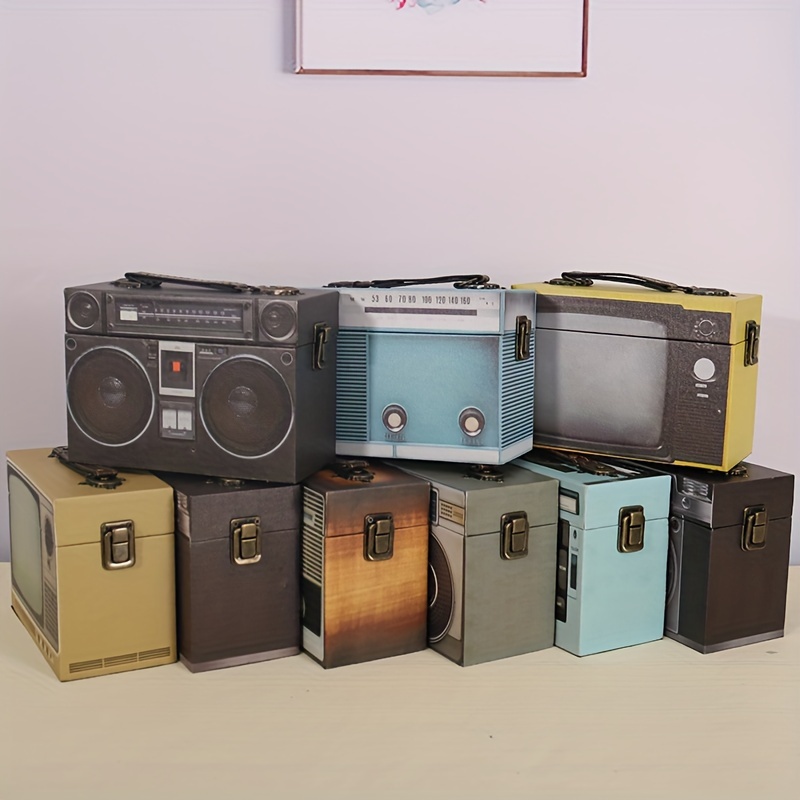 Cajas de recuerdo de madera más grandes con tapas con bisagras y un marco  de fotos dentro de la tapa, caja de almacenamiento decorativa con tapas de