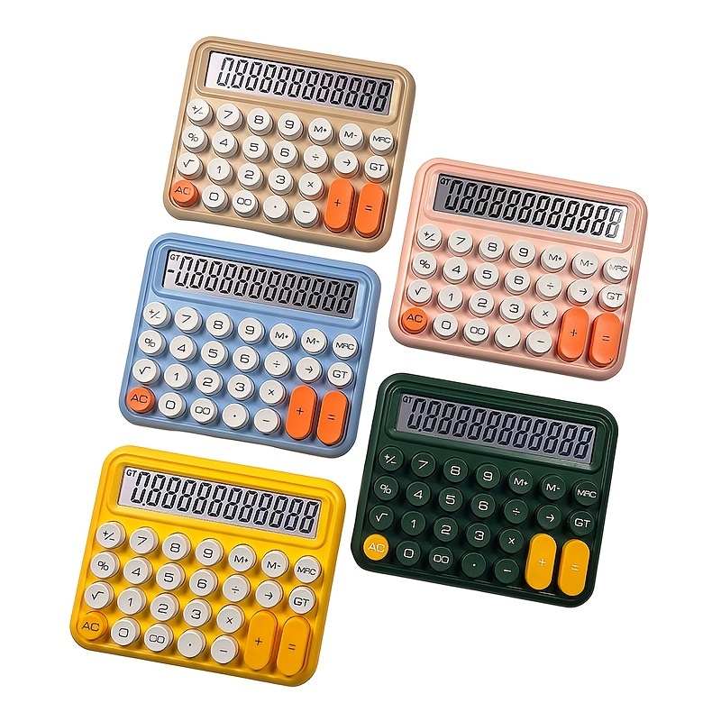 Petite calculatrice orange bureau scolaire sans pile